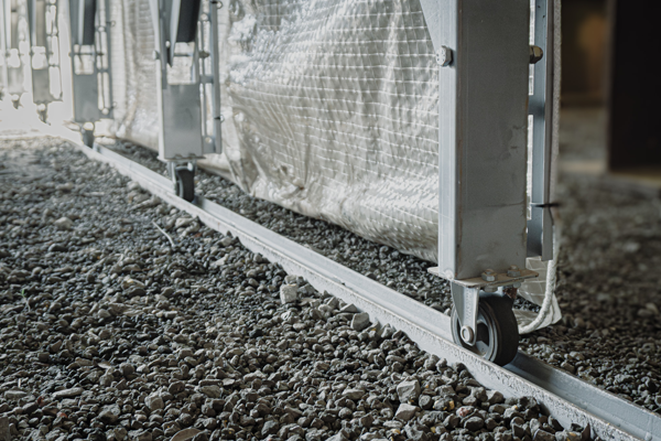 ジャバラのレールの拡大図