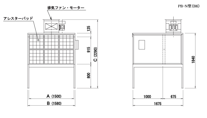 小型アレスターブース B型（足付き）